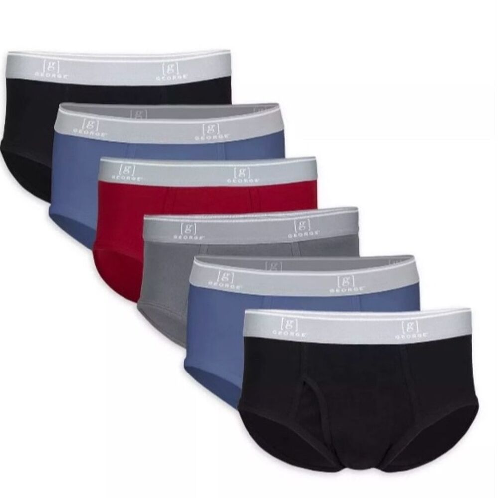 George Men's Briefs 6-Pack Multicolor Breathable Underwear Size 3X